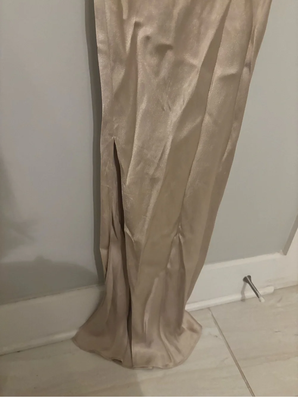 J. Crew Sleeveless Silk-Blend Maxi Dress in Beige